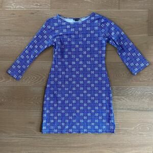 Melly M Cayman Dress Blue White Floral Small